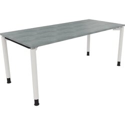 Neutralware 810041483 Schreibtisch 1800x800x680-820 4Fuß Rund ws/Beton hell