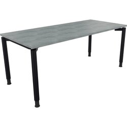 Neutralware 810041283 Schreibtisch 1800x800x680-820 4Fuß Rund an/Beton hell