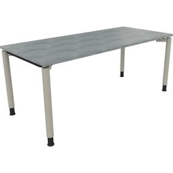 Neutralware 810041383 Schreibtisch 1800x800x680-820 4Fuß Rund si/Beton hell