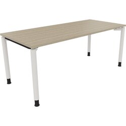 Neutralware 810041471 Schreibtisch 1800x800x680-820 4Fuß Rund ws/Eiche Natur
