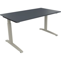 Neutralware 810023982 Schreibtisch 1400x800x650-850 Kufe Quadrat si/Lavagrau
