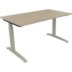 Neutralware 810023971 Schreibtisch 1400x800x650-850 Kufe Quadrat si/Eiche Natur