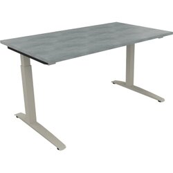 Neutralware 810023983 Schreibtisch 1400x800x650-850 Kufe Quadrat si/Beton hell
