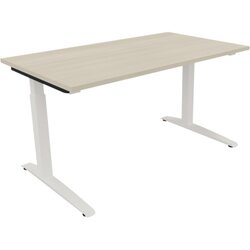 Neutralware 810024072 Schreibtisch 1400x800x650-850 Kufe Quadrat ws/Akazie hell