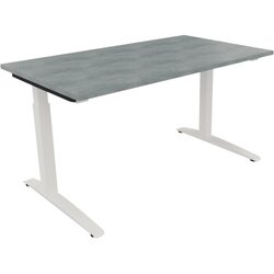 Neutralware 810024083 Schreibtisch 1400x800x650-850 Kufe Quadrat ws/Beton hell