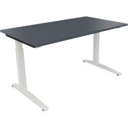 Neutralware 810023782 Schreibtisch 1400x700x650-850 Kufe Quadrat ws/Lavagrau