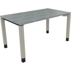 Neutralware 810031183 Schreibtisch 1400x800x680-820 4Fuß Quadrat si/Beton hell