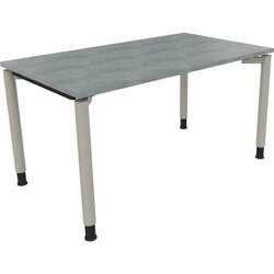 Neutralware 810038383 Schreibtisch 1400x800x680-820 4Fuß Rund si/Beton hell