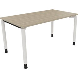 Neutralware 810038471 Schreibtisch 1400x800x680-820 4Fuß Rund ws/Eiche Natur