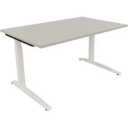 Neutralware 810024381 Schreibtisch 1400x900x650-850 Kufe Quadrat ws/Lichtgrau