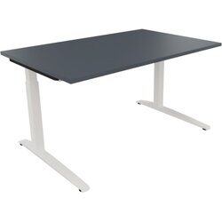 Neutralware 810024382 Schreibtisch 1400x900x650-850 Kufe Quadrat ws/Lavagrau