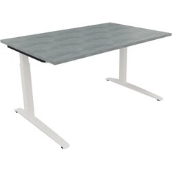 Neutralware 810024383 Schreibtisch 1400x900x650-850 Kufe Quadrat ws/Beton hell