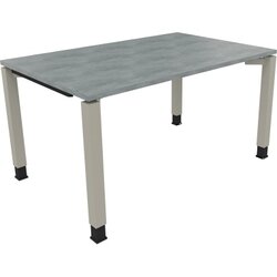 Neutralware 810031483 Schreibtisch 1400x900x680-820 4Fuß Quadrat si/Beton hell