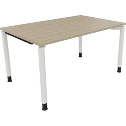 Neutralware 810038771 Schreibtisch 1400x900x680-820 4Fuß Rund ws/Eiche Natur