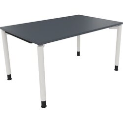 Neutralware 810038782 Schreibtisch 1400x900x680-820 4Fuß Rund ws/Lavagrau