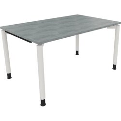 Neutralware 810038783 Schreibtisch 1400x900x680-820 4Fuß Rund ws/Beton hell