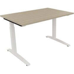 Neutralware 810022571 Schreibtisch 1200x800x650-850 Kufe Quadrat ws/Eiche Natur