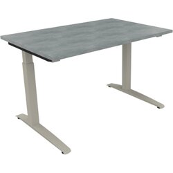 Neutralware 810022483 Schreibtisch 1200x800x650-850 Kufe Quadrat si/Beton hell