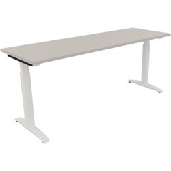 Neutralware 810026181 Schreibtisch 1800x600x650-850 Kufe Quadrat ws/Lichtgrau