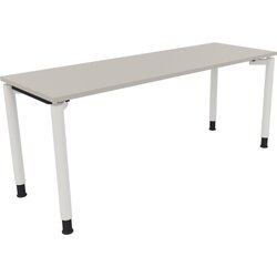 Neutralware 810040881 Schreibtisch 1800x600x680-820 4Fuß Rund ws/Lichtgrau