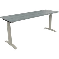 Neutralware 810026083 Schreibtisch 1800x600x650-850 Kufe Quadrat si/Beton hell