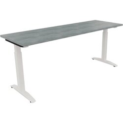 Neutralware 810026183 Schreibtisch 1800x600x650-850 Kufe Quadrat ws/Beton hell