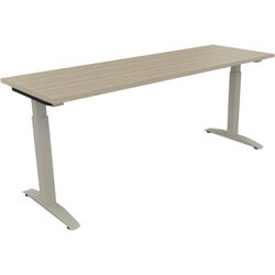 Neutralware 810026071 Schreibtisch 1800x600x650-850 Kufe Quadrat si/Eiche Natur