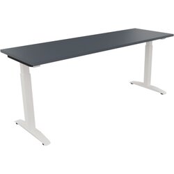 Neutralware 810026182 Schreibtisch 1800x600x650-850 Kufe Quadrat ws/Lavagrau
