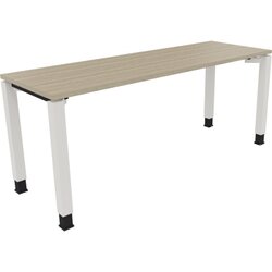 Neutralware 810033371 Schreibtisch 1800x600x680-820 4Fuß Quadrat ws/Eiche Natur