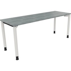 Neutralware 810040883 Schreibtisch 1800x600x680-820 4Fuß Rund ws/Beton hell