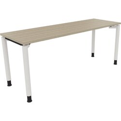 Neutralware 810040871 Schreibtisch 1800x600x680-820 4Fuß Rund ws/Eiche Natur