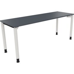 Neutralware 810040882 Schreibtisch 1800x600x680-820 4Fuß Rund ws/Lavagrau
