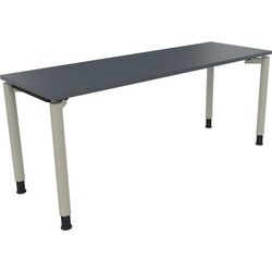 Neutralware 810040782 Schreibtisch 1800x600x680-820 4Fuß Rund si/Lavagrau