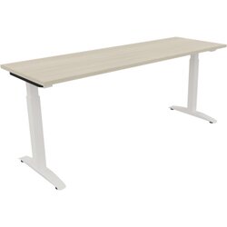 Neutralware 810026172 Schreibtisch 1800x600x650-850 Kufe Quadrat ws/Akazie hell