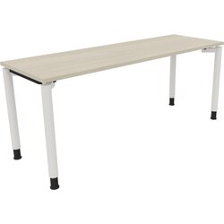 Neutralware 810040872 Schreibtisch 1800x600x680-820 4Fuß Rund ws/Akazie hell