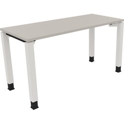 Neutralware 810030681 Schreibtisch 1400x600x680-820 4Fuß Quadrat ws/Lichtgrau