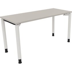 Neutralware 810037881 Schreibtisch 1400x600x680-820 4Fuß Rund ws/Lichtgrau