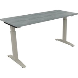 Neutralware 810023383 Schreibtisch 1400x600x650-850 Kufe Quadrat si/Beton hell