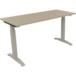 Neutralware 810023371 Schreibtisch 1400x600x650-850 Kufe Quadrat si/Eiche Natur