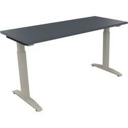 Neutralware 810023382 Schreibtisch 1400x600x650-850 Kufe Quadrat si/Lavagrau