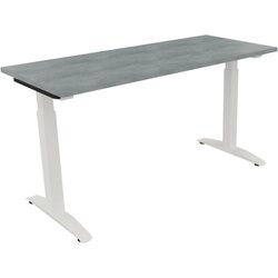 Neutralware 810023483 Schreibtisch 1400x600x650-850 Kufe Quadrat ws/Beton hell