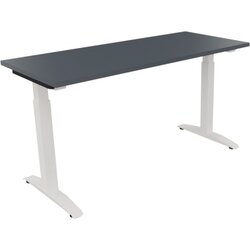 Neutralware 810023482 Schreibtisch 1400x600x650-850 Kufe Quadrat ws/Lavagrau