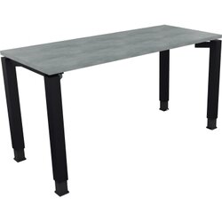 Neutralware 810030483 Schreibtisch 1400x600x680-820 4Fuß Quadrat an/Beton hell
