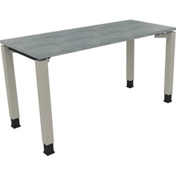 Neutralware 810030583 Schreibtisch 1400x600x680-820 4Fuß Quadrat si/Beton hell