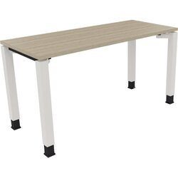Neutralware 810030671 Schreibtisch 1400x600x680-820 4Fuß Quadrat ws/Eiche Natur
