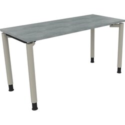 Neutralware 810037783 Schreibtisch 1400x600x680-820 4Fuß Rund si/Beton hell