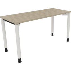 Neutralware 810037871 Schreibtisch 1400x600x680-820 4Fuß Rund ws/Eiche Natur