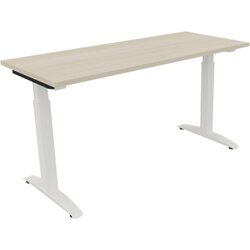 Neutralware 810023472 Schreibtisch 1400x600x650-850 Kufe Quadrat ws/Akazie hell