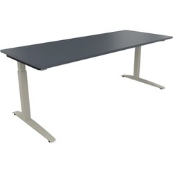 Neutralware 810028182 Schreibtisch 2000x800x650-850 Kufe Quadrat si/Lavagrau