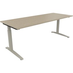 Neutralware 810028171 Schreibtisch 2000x800x650-850 Kufe Quadrat si/Eiche Natur